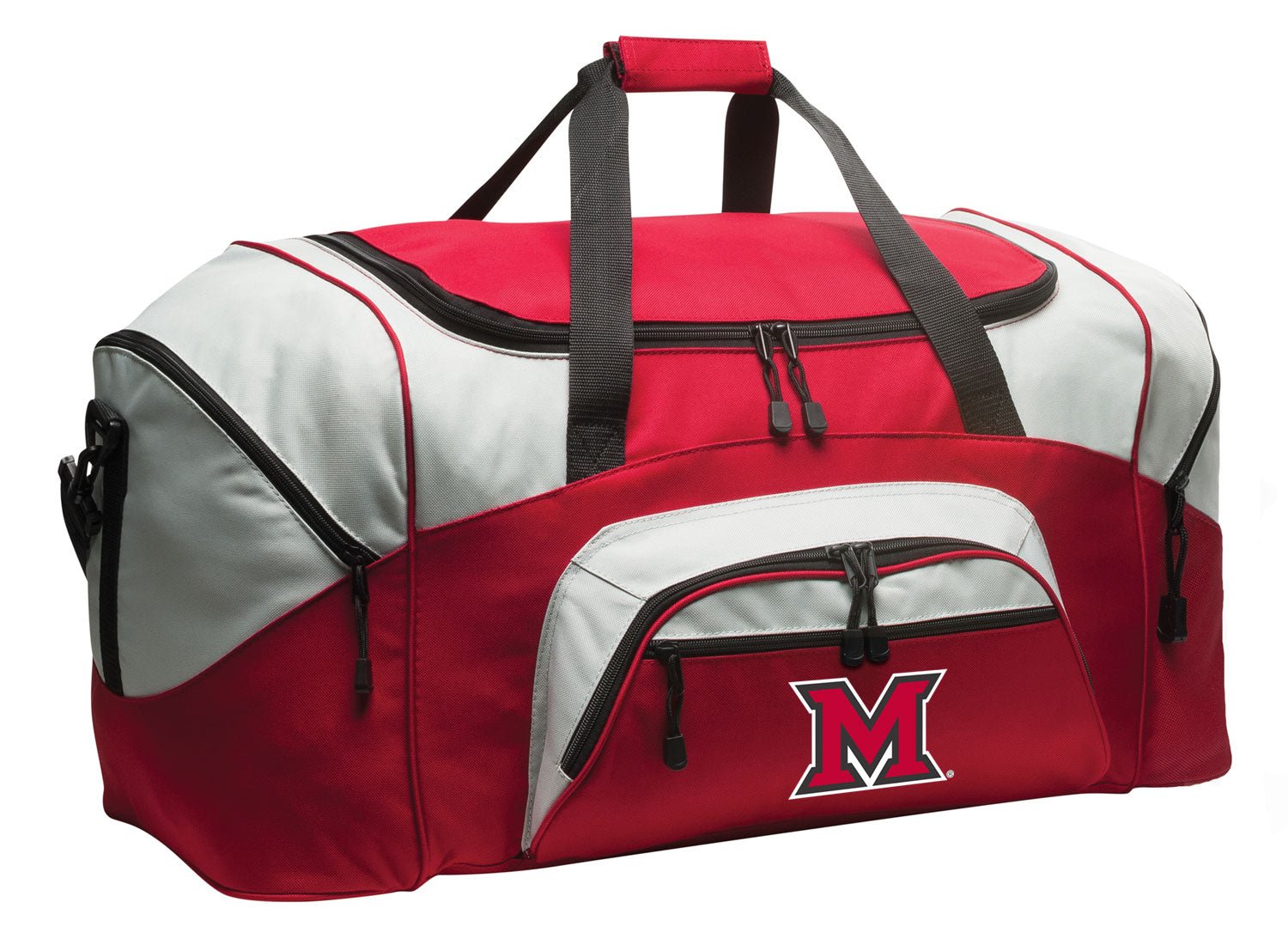 Large Miami RedHawks Duffel Bag – Gym, Travel & Suitcase-Style Gear Bag Red