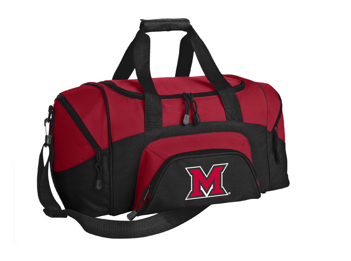 Small Miami University Duffel Bag Miami Of Ohio Carryon Suitcase or Gym Bag Red