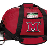 Miami of Ohio Duffel Bag – Official RedHawks Medium Gym & Travel Bag with Shoe Pocket – 600D Polyester Red