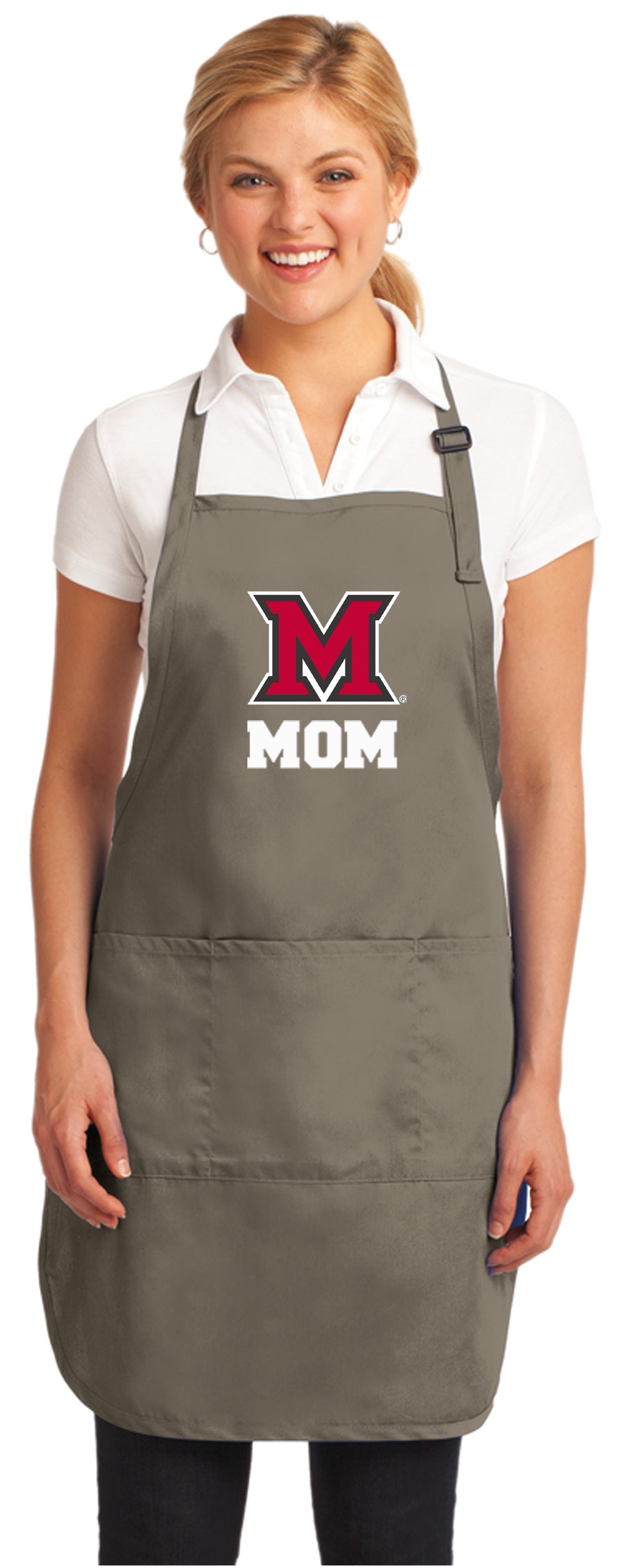Miami University Apron Official Miami Of Ohio Aprons - Stain Resistant Fabric Mom on Khaki