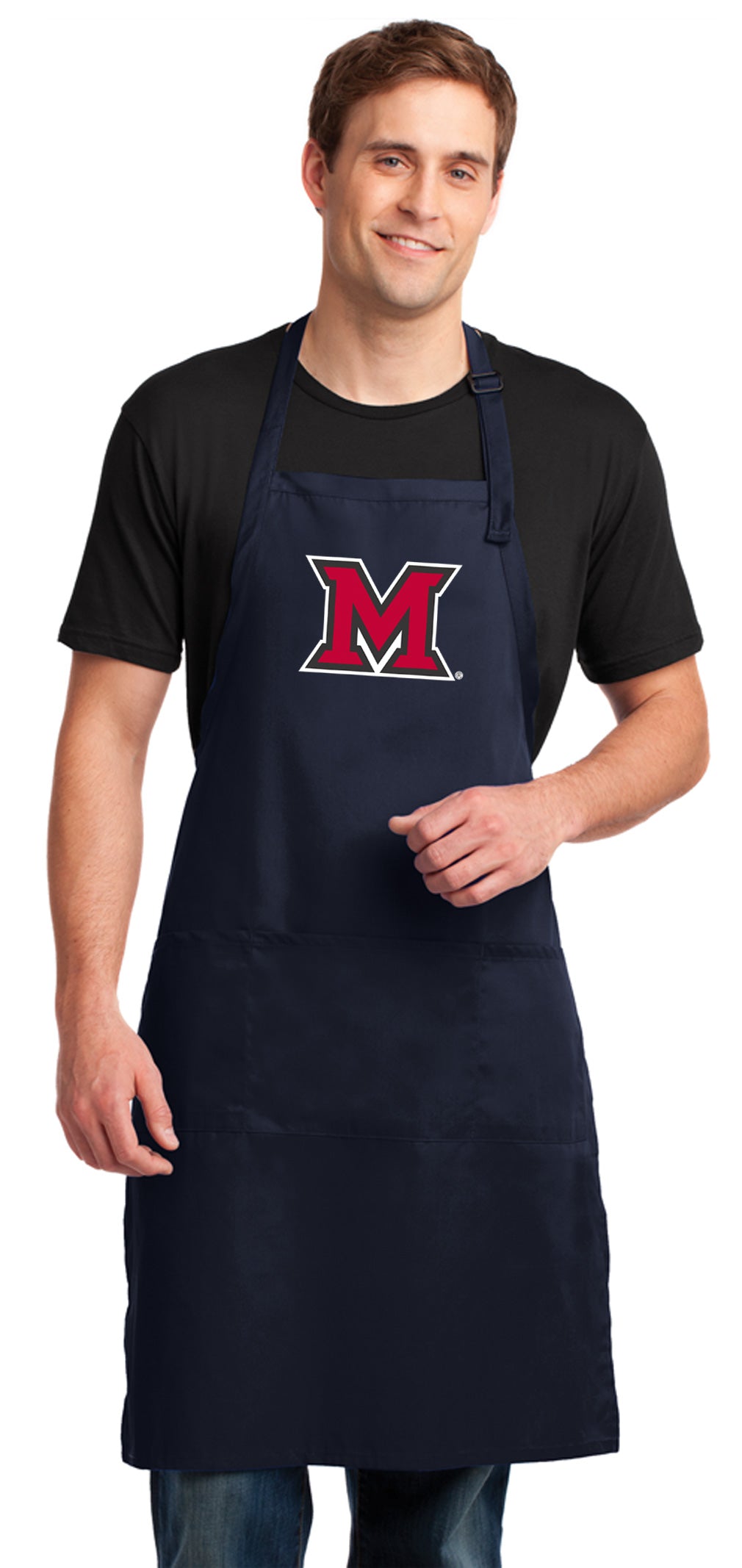 Miami University Large Apron Miami of Ohio Apron for Men or Women - Adjustable with Pockets Navy