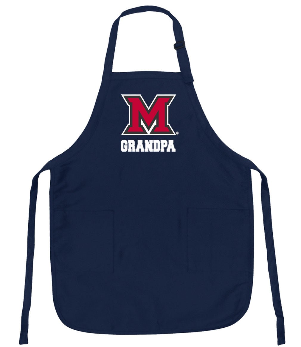 Miami University Apron Official Miami Of Ohio Aprons - Stain Resistant Fabric Grandpa on Navy