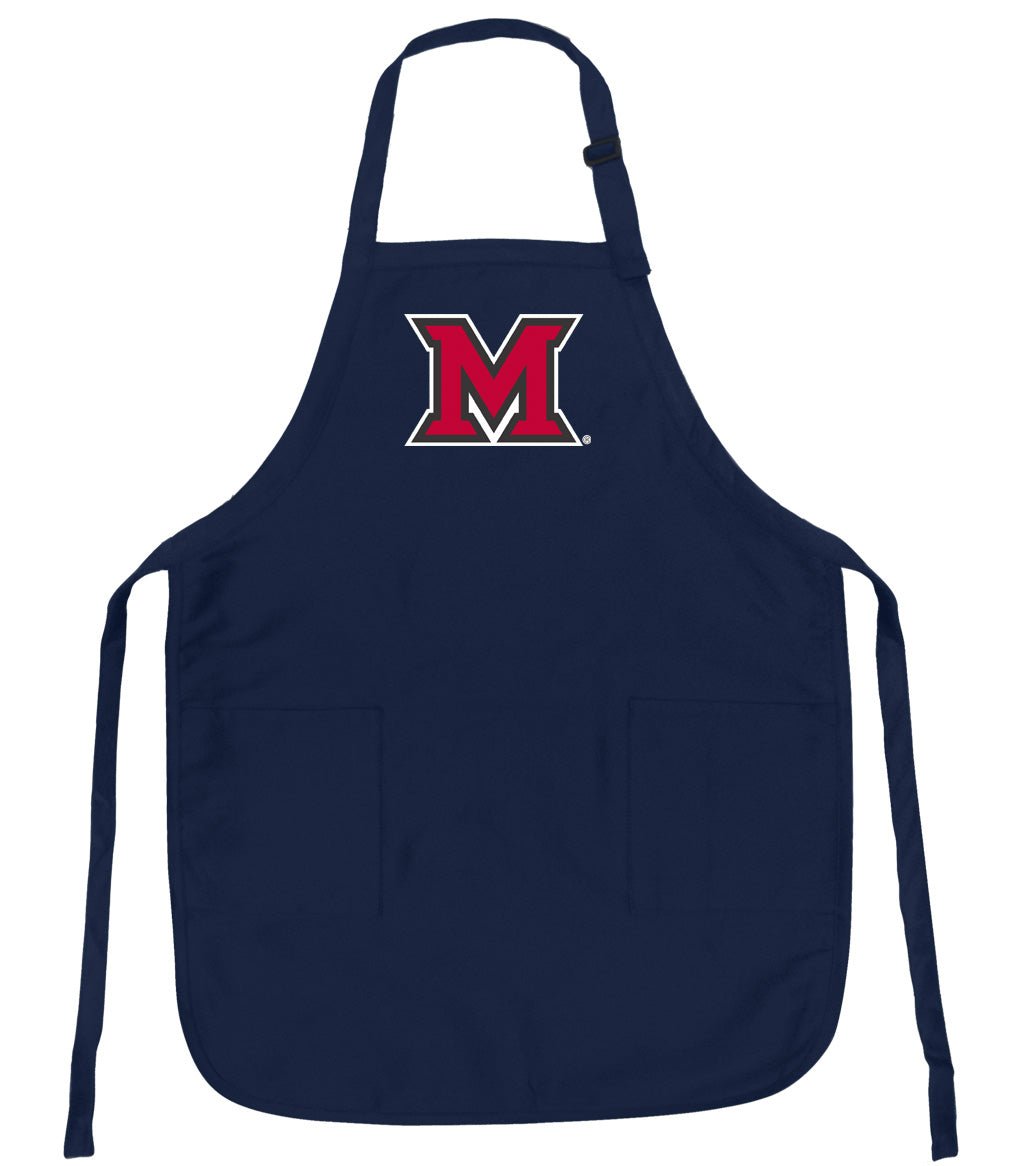Miami University Apron Official Miami Of Ohio Aprons - Stain Resistant Fabric Navy