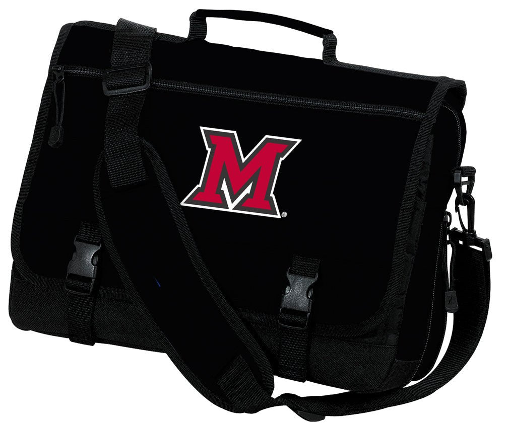 Miami University Laptop Computer Bag Miami of Ohio Messenger Bag Briefcase Black