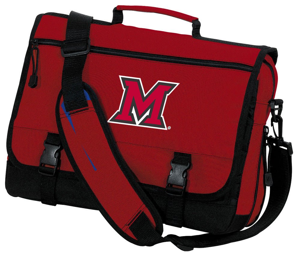 Miami University Laptop Computer Bag Miami of Ohio Messenger Bag Briefcase Red