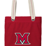 Miami University Tote Bag Miami of Ohio Deluxe Canvas Shoulder Bag Red