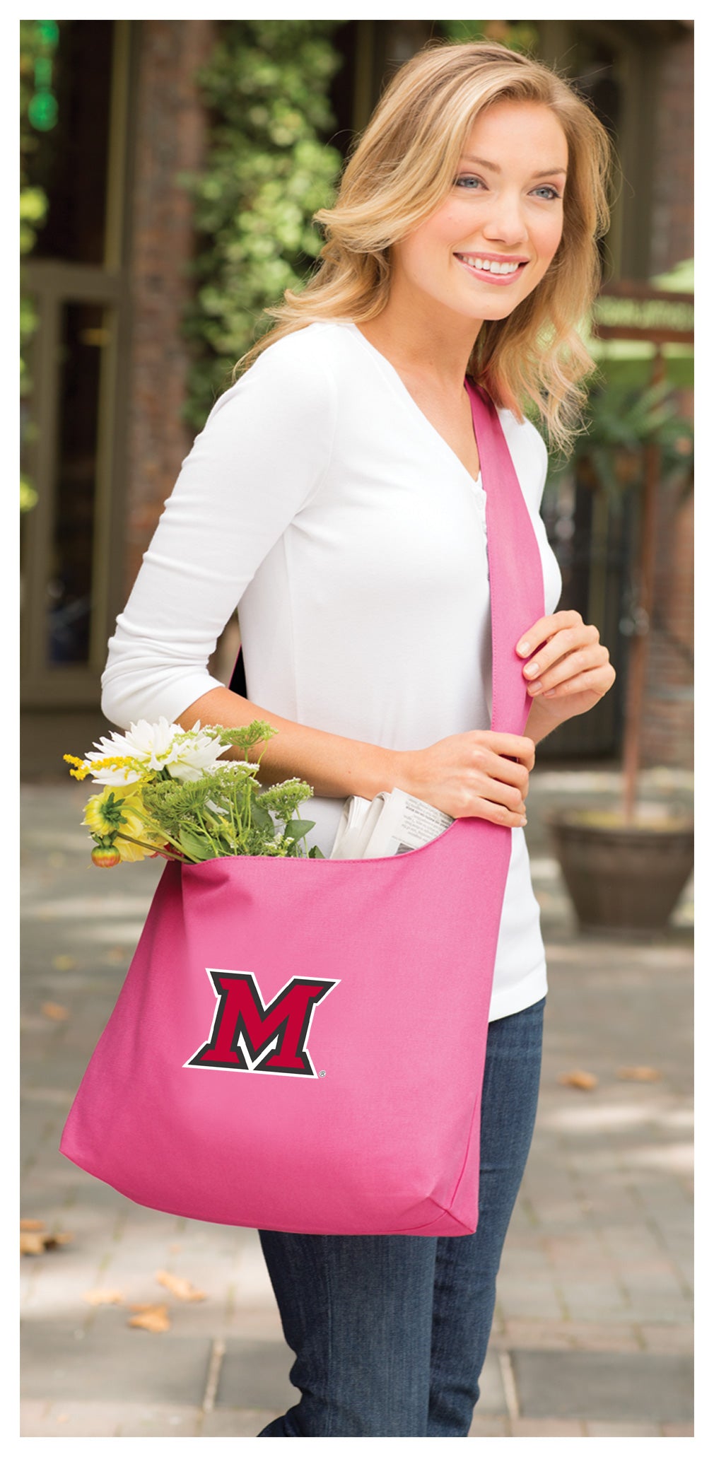 Miami University Cross Body Bag Miami of Ohio Shoulder Tote Bag - Sling Style Pink