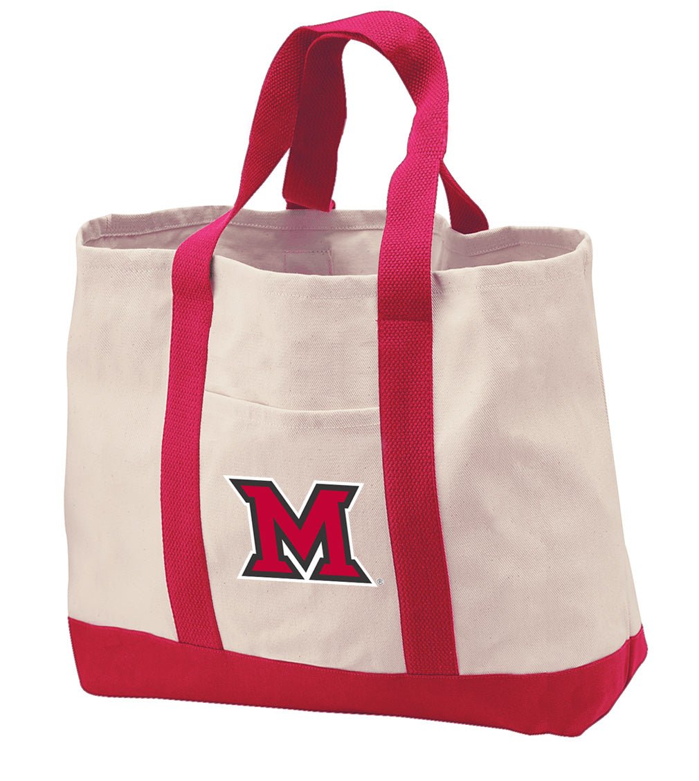 Miami University Canvas Tote Bag Miami University RedHawks Classic Tote Red