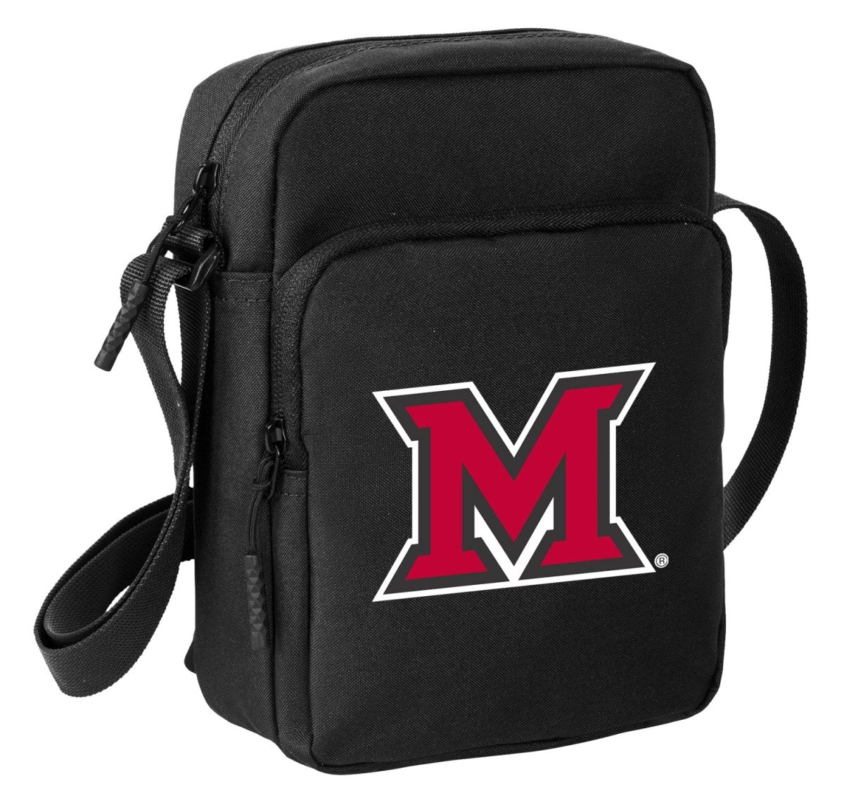 Miami University Crossbody Bag Miami of Ohio Travel Sling Pack Black
