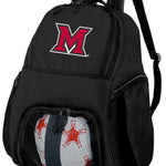 Miami University Soccer Ball Backpack or Miami of Ohio Volleyball Sports Gear Bag Black