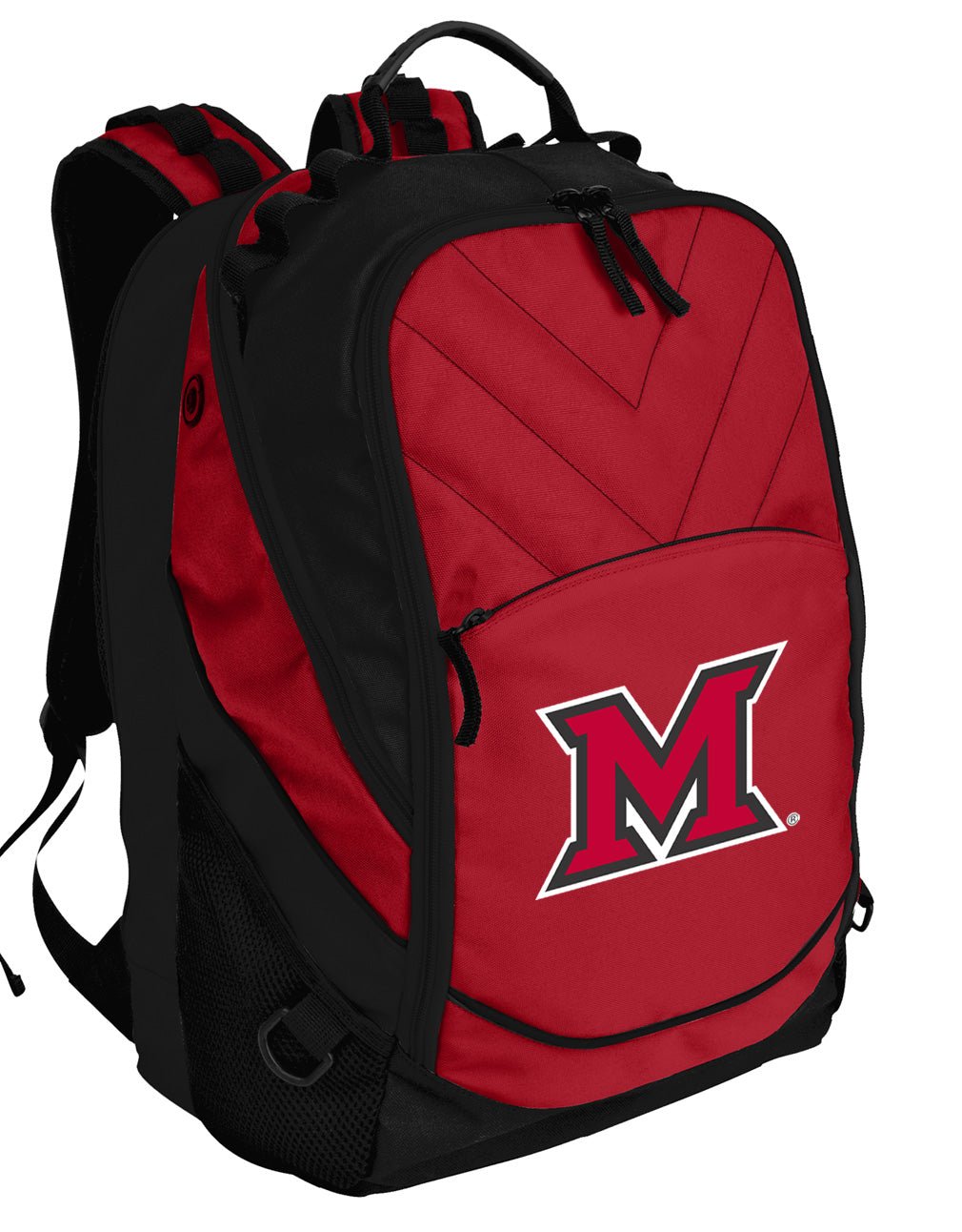 Miami RedHawks Laptop Backpack – Official Miami University (Ohio) Bookbag – 17" Laptop Sleeve, NCAA School Gear – 600D Polyester Red
