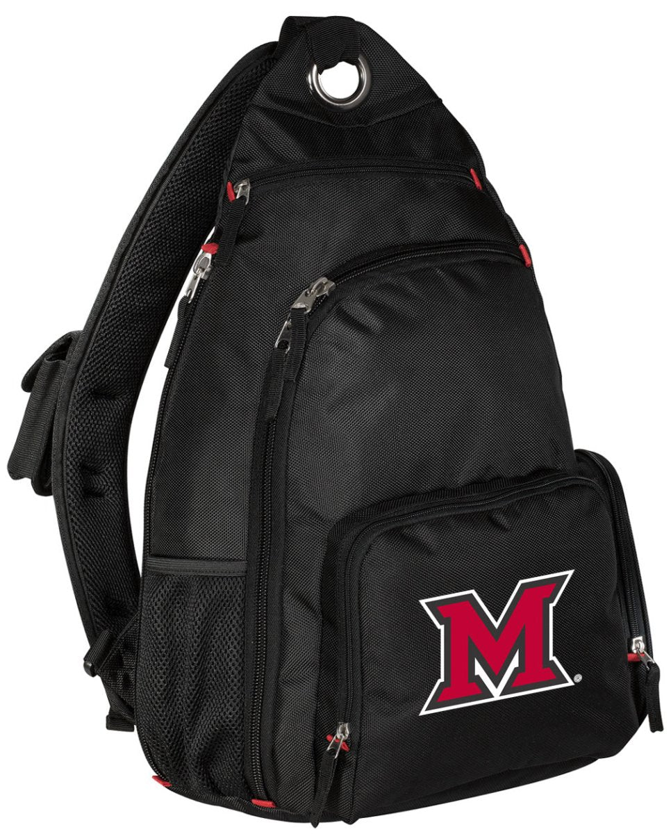 Miami University Sling Backpack Miami of Ohio Crossbody Bag Black