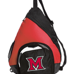 Miami University Sling Backpack Miami University RedHawks Bag with Soccer Ball or Volleyball Bag Sports Gear Compartment Practice Bag Red