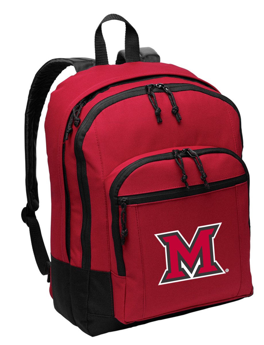 Miami University Backpack Miami RedHawks Medium Classic Style Backpack Red