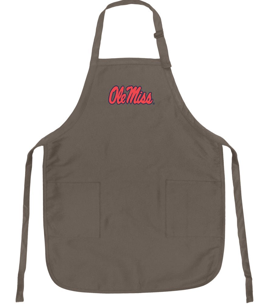 Ole Miss Apron University of Mississippi Apron - Stain Resistant Fabric Khaki