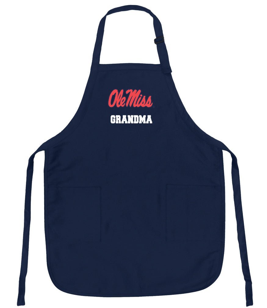 Ole Miss Apron University of Mississippi Apron - Stain Resistant Fabric Grandma on Navy