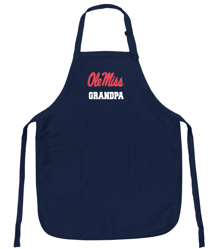 Ole Miss Apron University of Mississippi Apron - Stain Resistant Fabric Grandpa on Navy