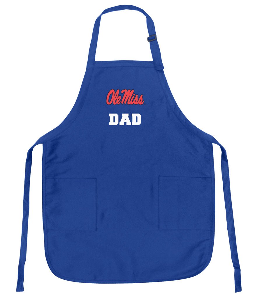 Ole Miss Apron University of Mississippi Apron - Stain Resistant Fabric Dad on Blue
