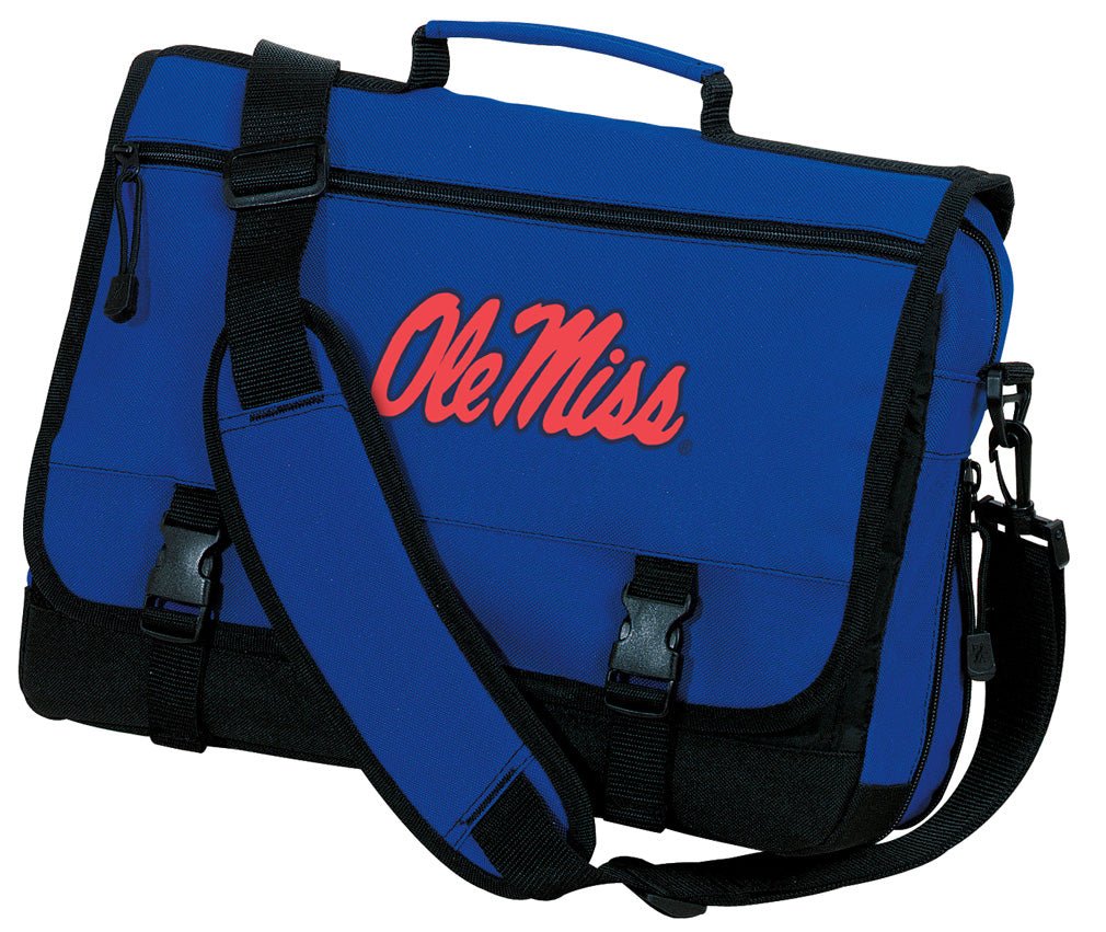Ole Miss Laptop Computer Bag University of Mississippi Classic Messenger Briefcase Blue