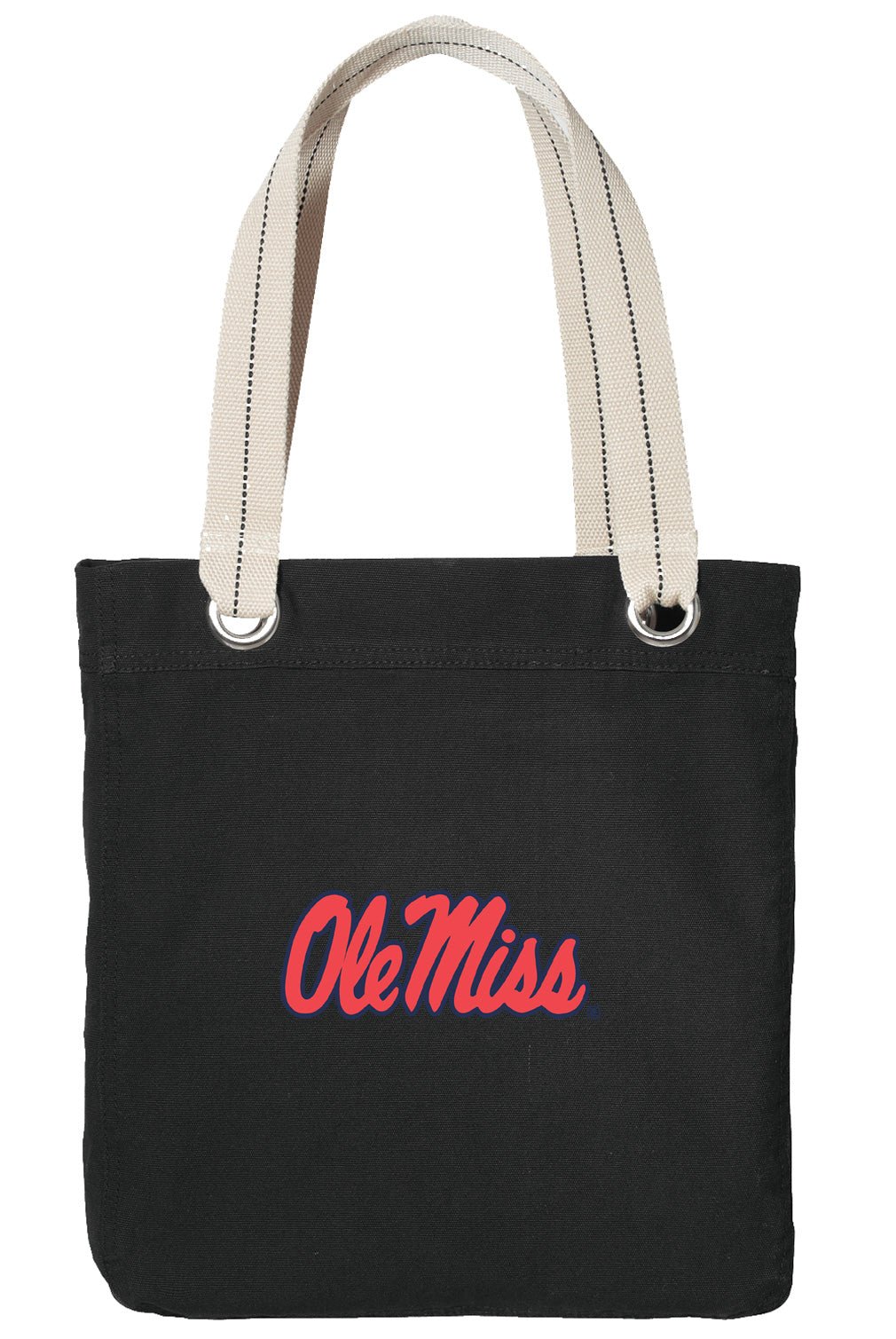 Ole Miss Tote Bag University of Mississippi Deluxe Canvas Shoulder Bag Black