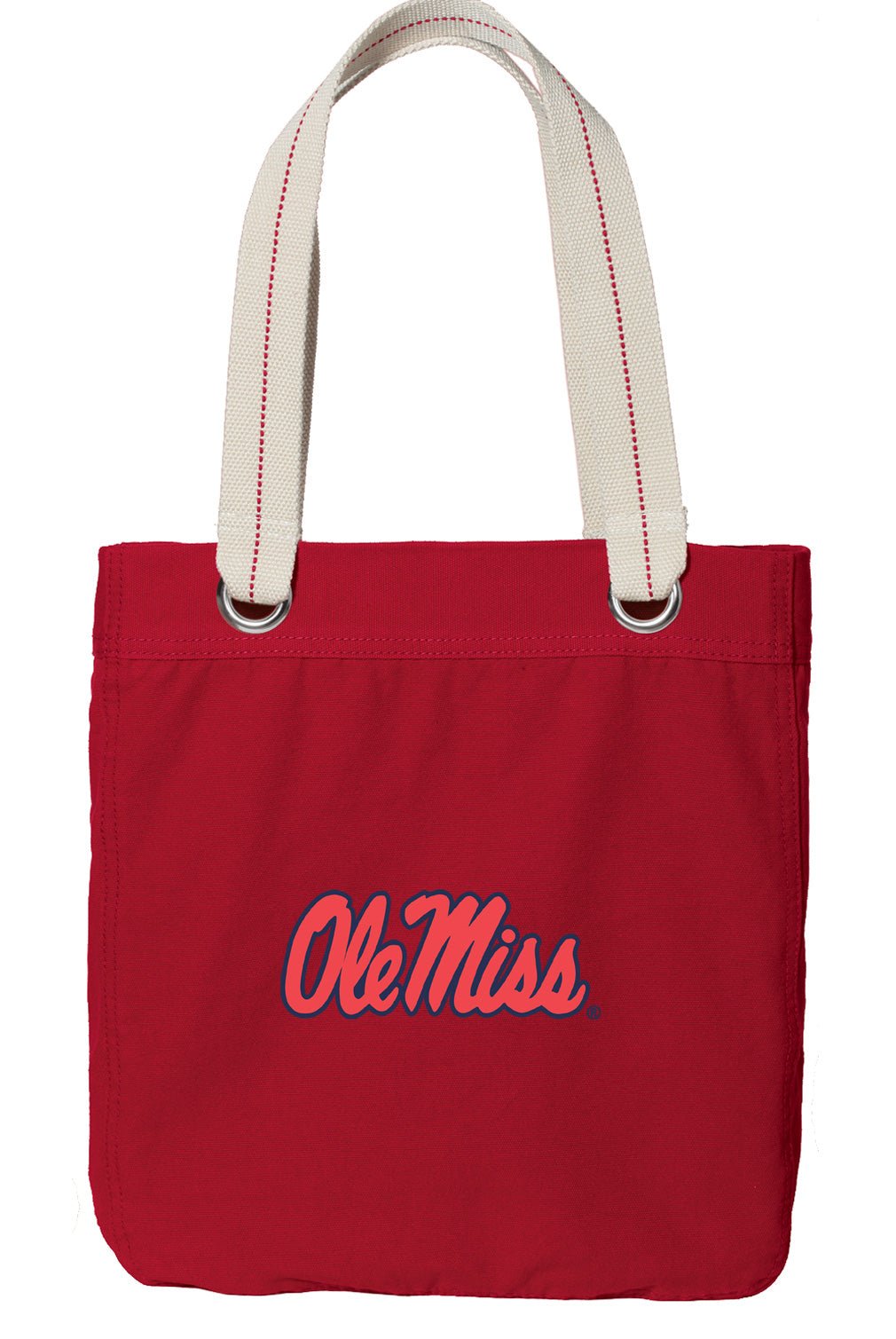 Ole Miss Tote Bag University of Mississippi Deluxe Canvas Shoulder Bag Red
