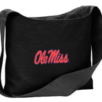 Ole Miss Crossbody Bag – Cotton Canvas Shoulder Tote for Rebels Fans Black