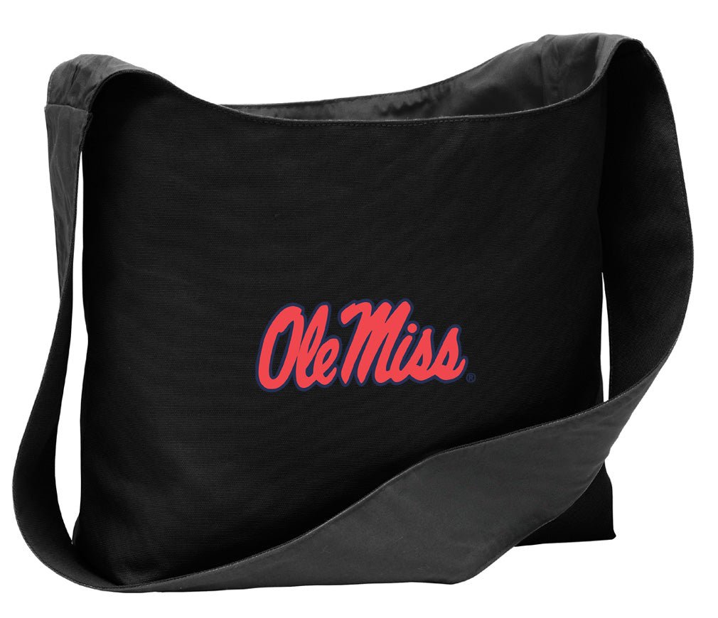 Ole Miss Crossbody Bag – Cotton Canvas Shoulder Tote for Rebels Fans Black