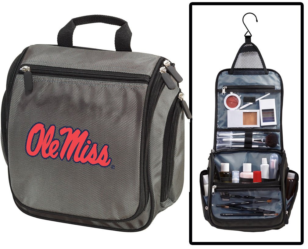 Ole Miss Toiletry Bag – Official University of Mississippi Travel Organizer for Rebels Fans, Students & Alumni Gray