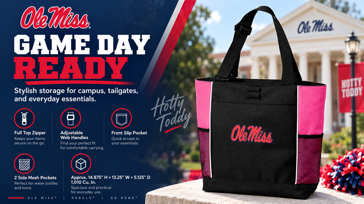 Ole Miss Tote Bag – Carryall Everyday Bag Pink
