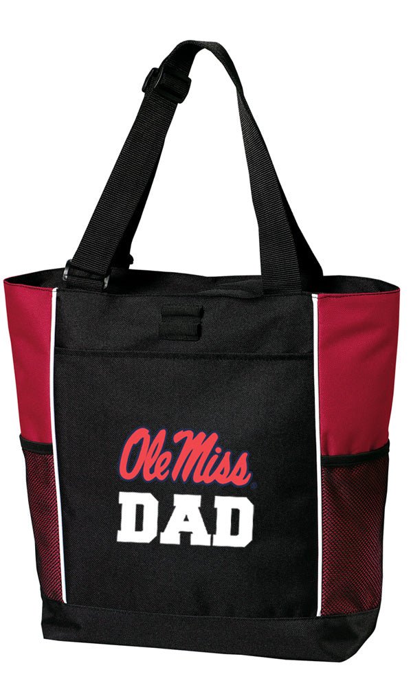 Ole Miss Tote Bag University of Mississippi Carryall Tote Dad on Red