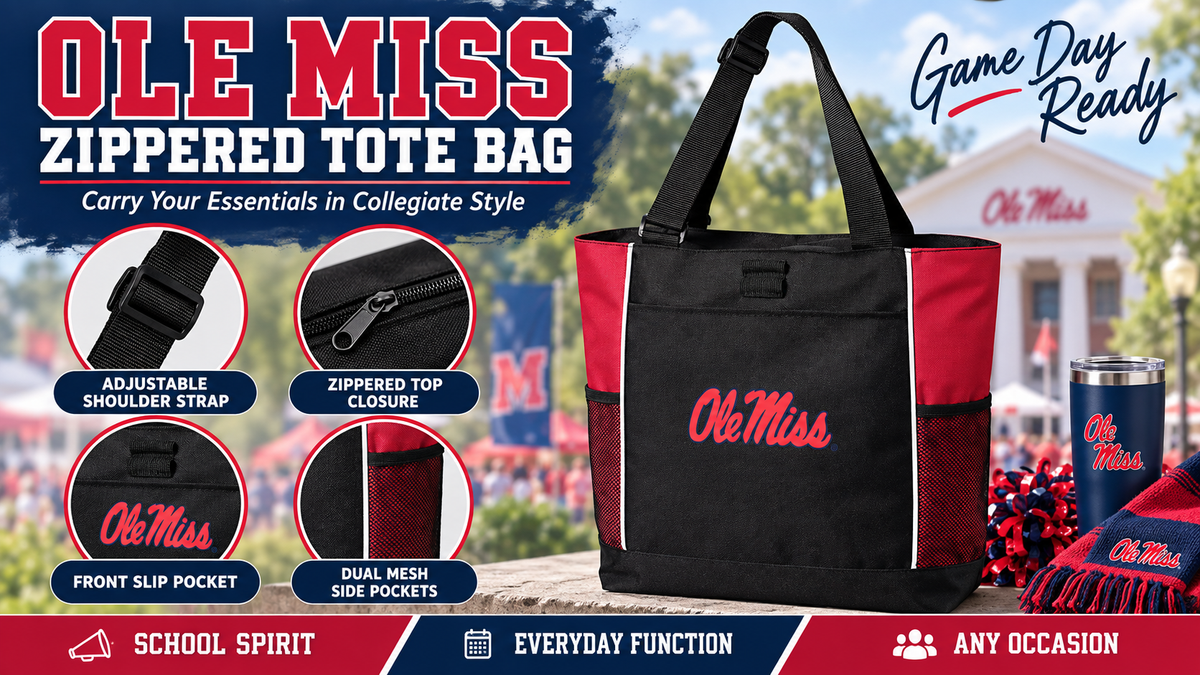 Ole Miss Tote Bag – Carryall Everyday Bag Red