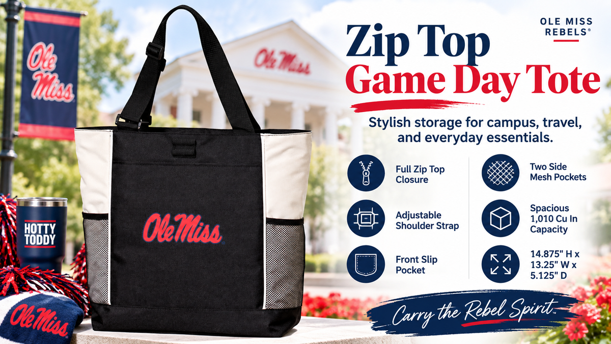 Ole Miss Tote Bag – Carryall Everyday Bag White