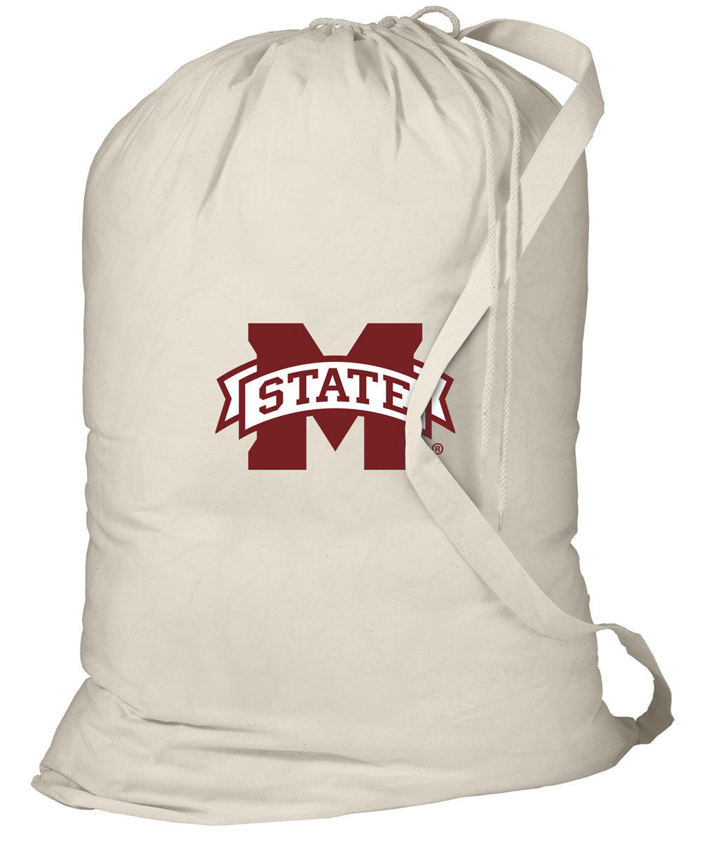 Mississippi State Laundry Bag MSU Bulldogs Clothes Bag Tan
