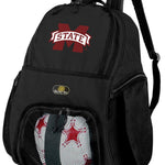 Mississippi State Soccer Ball Backpack or MSU Bulldogs Volleyball Sports Gear Bag Black