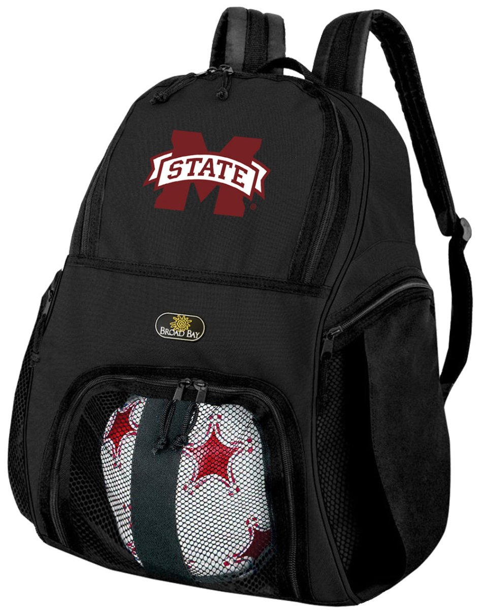 Mississippi State Soccer Ball Backpack or MSU Bulldogs Volleyball Sports Gear Bag Black