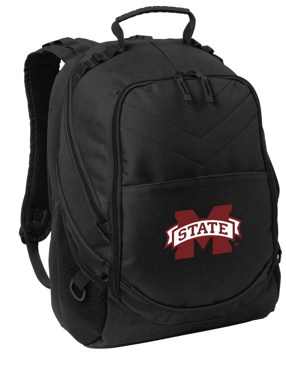 Mississippi State Bulldogs Laptop Backpack – Official MSU Bookbag – 17" Laptop Sleeve, NCAA School Gear – 600D Polyester Black