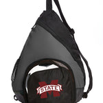Mississippi State Sling Backpack MSU Bulldogs Bag with Soccer Ball or Volleyball Bag Sports Gear Compartment Practice Bag