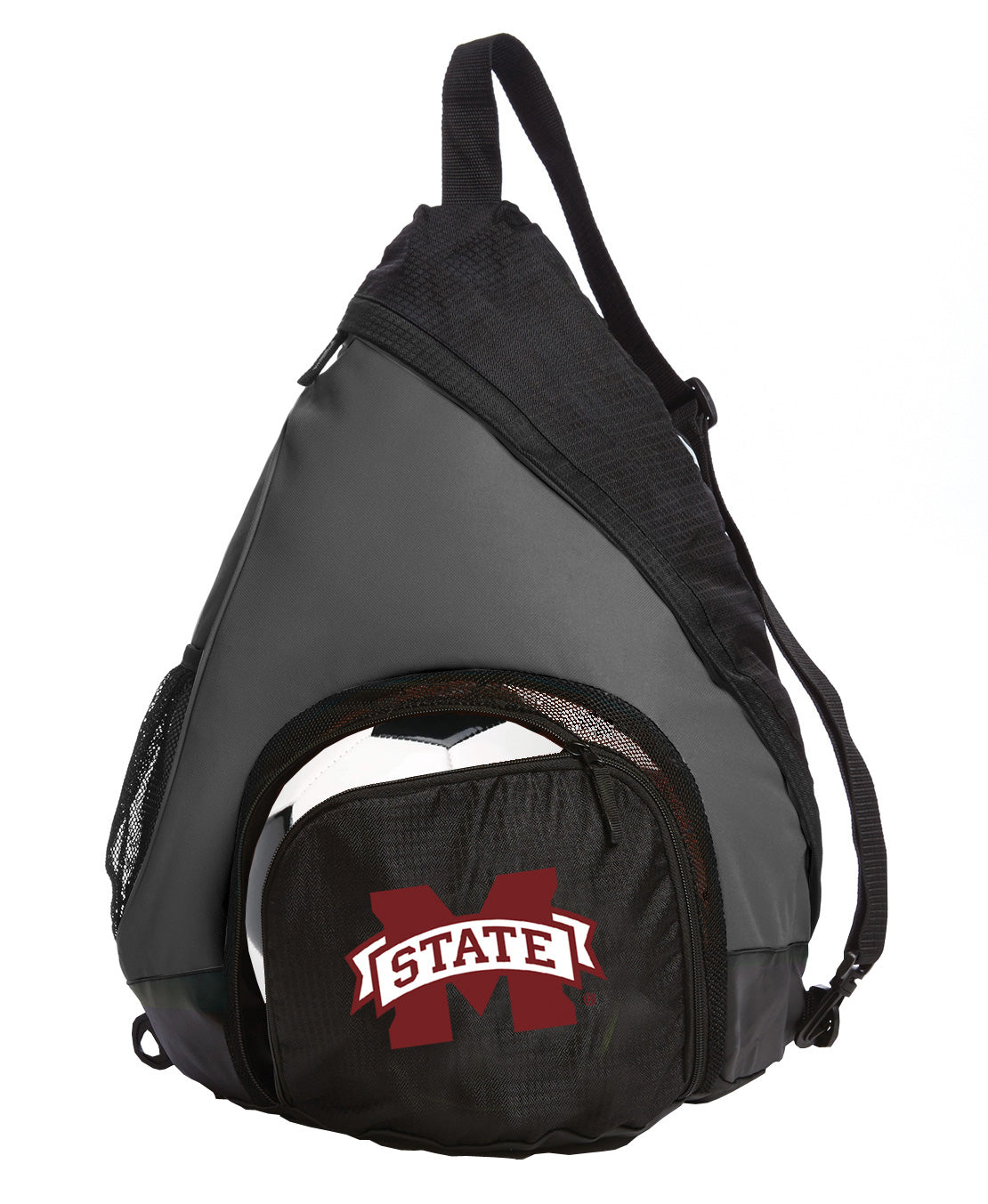 Mississippi State Sling Backpack MSU Bulldogs Bag with Soccer Ball or Volleyball Bag Sports Gear Compartment Practice Bag