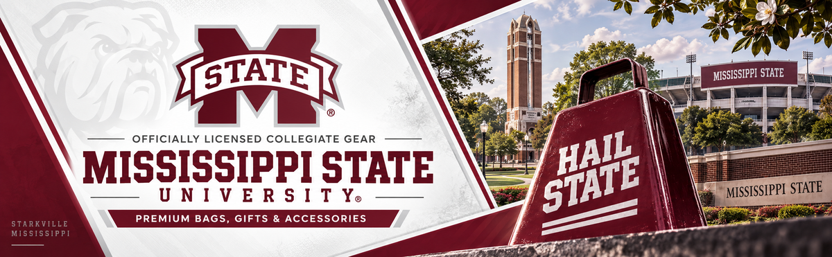 Mississippi State Bulldogs Laptop Backpack – Official MSU Bookbag – 17" Laptop Sleeve, NCAA School Gear – 600D Polyester Black and Gray