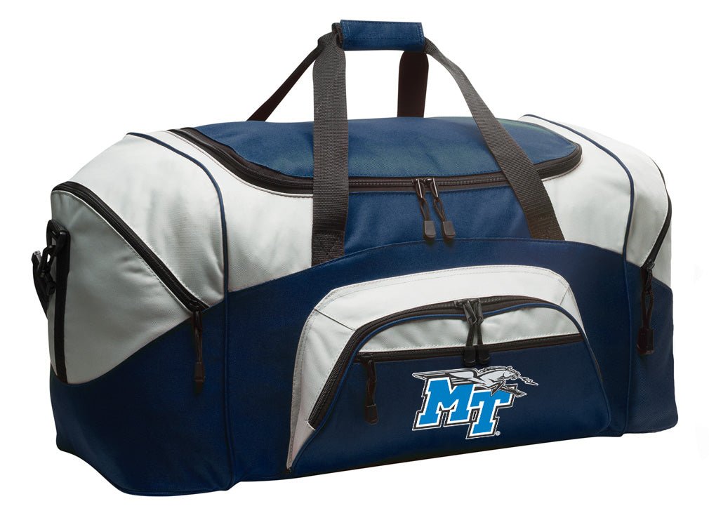 Middle Tennessee Blue Raiders Duffel Bag – Gym, Travel & Suitcase-Style Gear Bag Navy