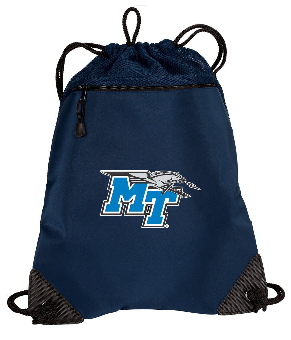 Middle Tennessee Drawstring Backpack MTSU Cinch Pack - Mesh & Microfiber Navy