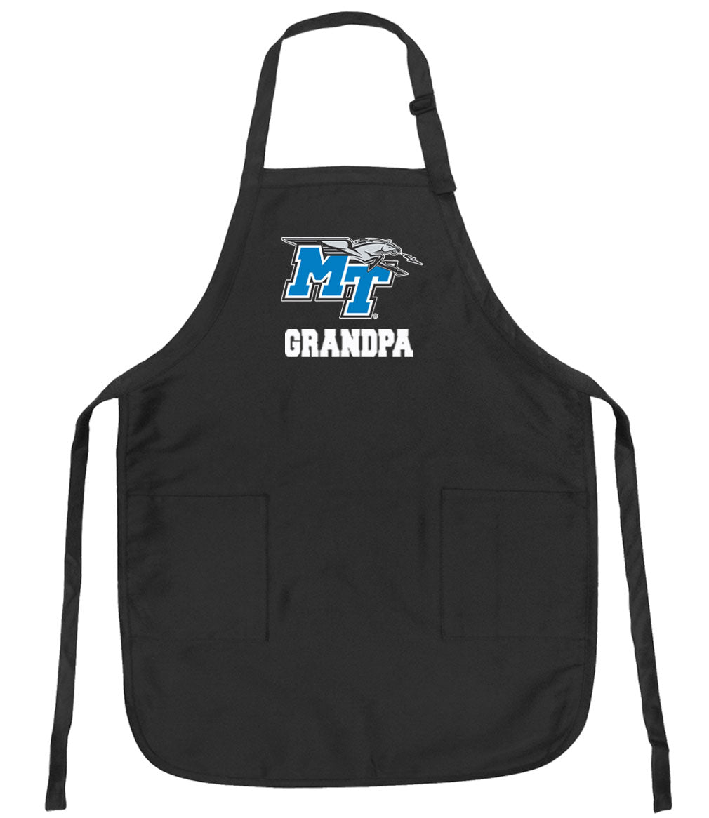 Middle Tennessee Apron MTSU Logo Apron - Stain Resistant Fabric Grandpa on Black