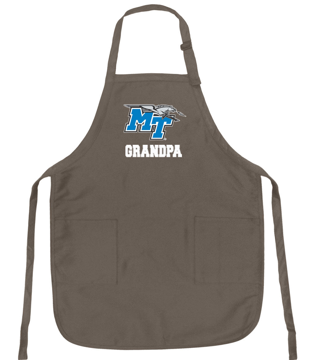 Middle Tennessee Apron MTSU Logo Apron - Stain Resistant Fabric Grandpa on Khaki