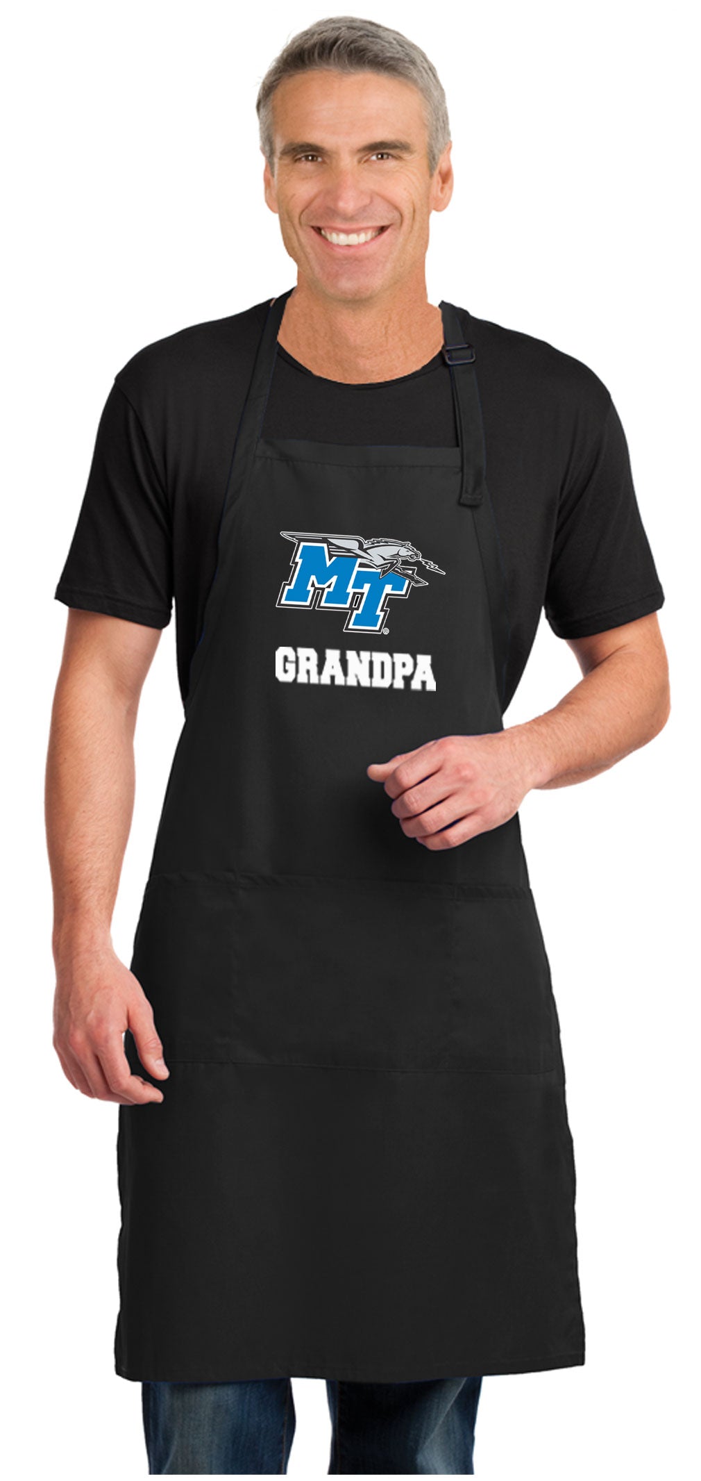 Middle Tennessee Large Apron Official MTSU Apron - Adjustable with Pockets Grandpa on Black