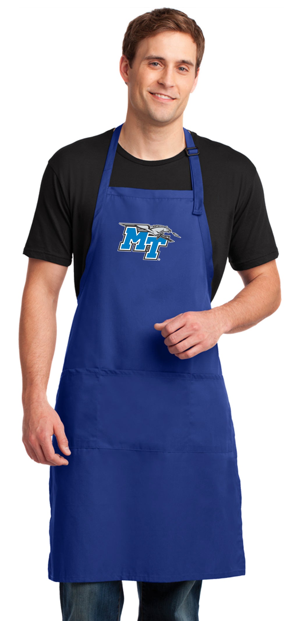 Middle Tennessee Large Apron Official MTSU Apron - Adjustable with Pockets Blue