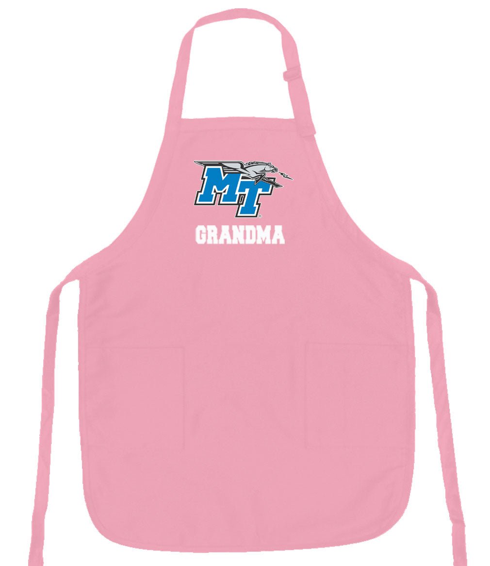 Middle Tennessee Apron MTSU Logo Apron - Stain Resistant Fabric Grandma on Pink