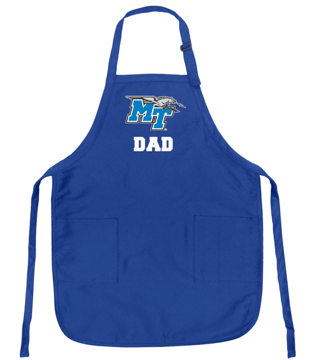 Middle Tennessee Apron MTSU Logo Apron - Stain Resistant Fabric Dad on Blue