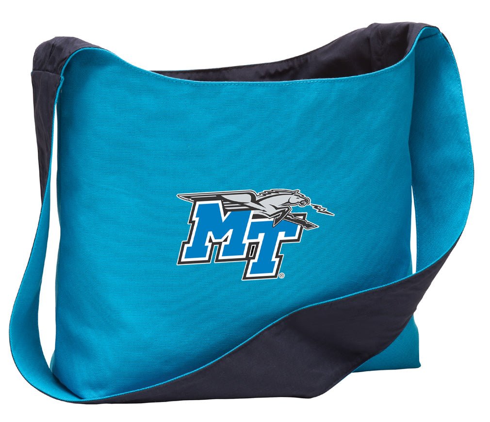Middle Tennessee Crossbody Bag – MTSU Blue Raiders Canvas Shoulder Tote Sling Light Blue