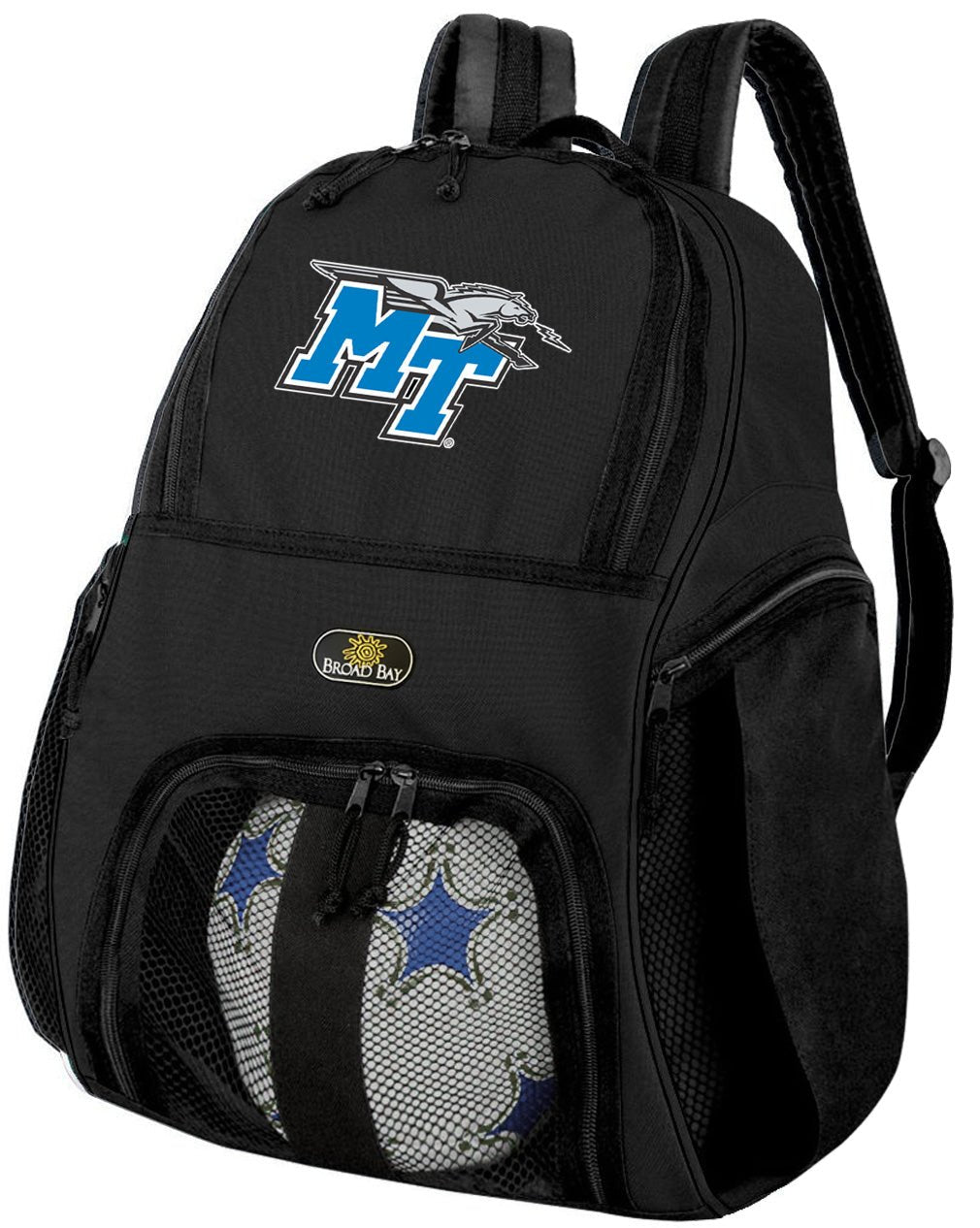 Middle Tennessee Soccer Ball Backpack or MTSU Volleyball Sports Gear Bag Black