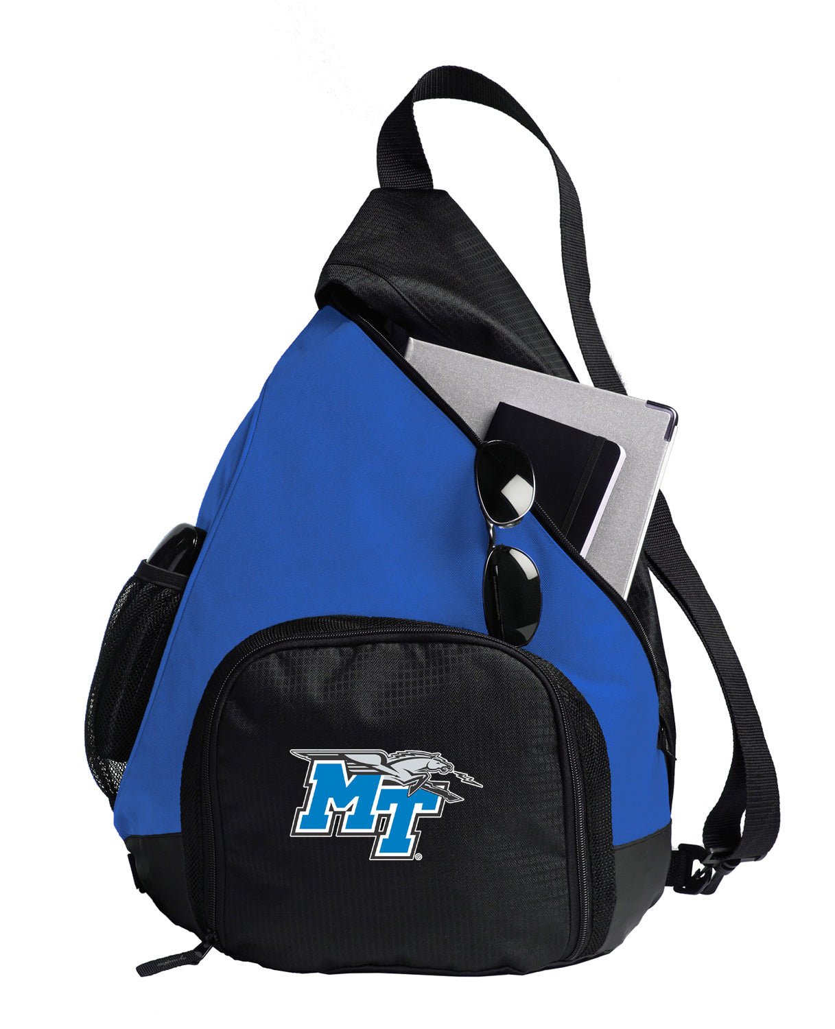 Middle Tennessee Sling Backpack MTSU Bag with Soccer Ball or Volleyball Bag Sports Gear Compartment Practice Bag Black